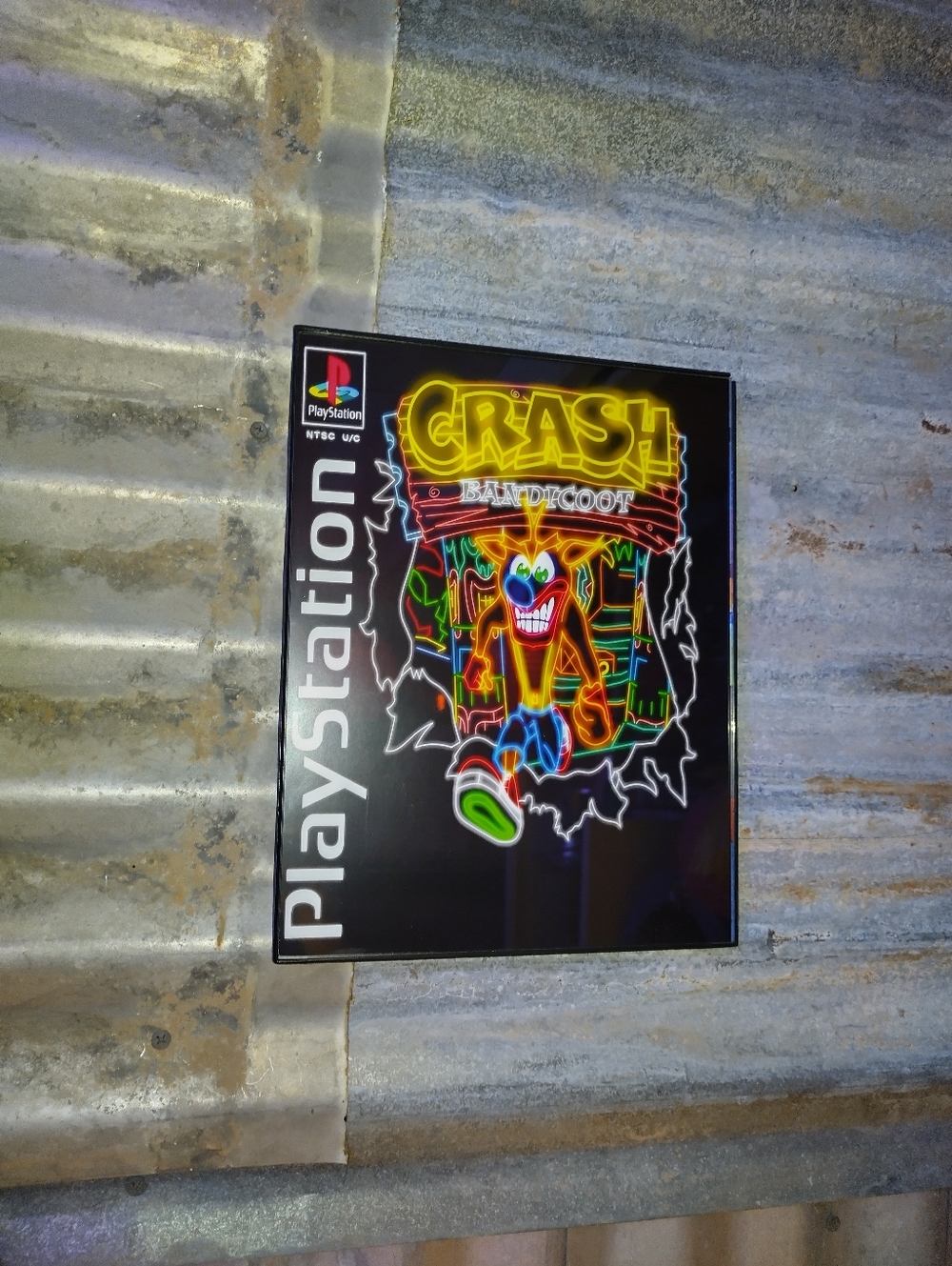 Neon Crash Bandicoot Retro Gamer PlayStation 1 Framed Art Print By Neon Nicho